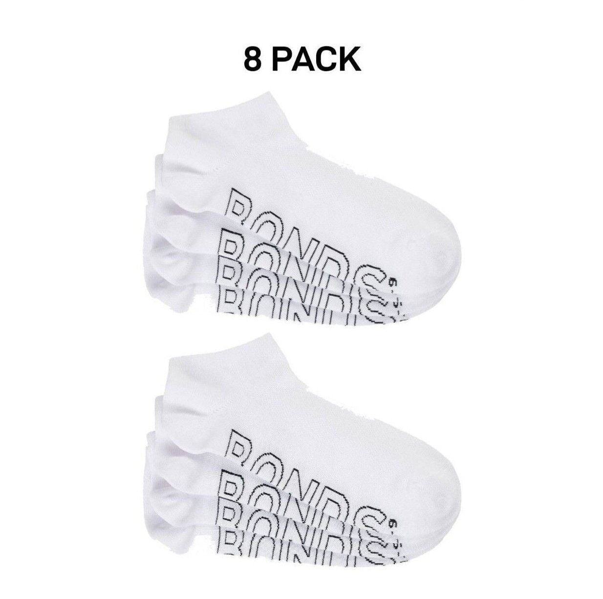 Bonds Mens Logo Lightweight No Show With Mesh Cooling Zone Socks 8 Pack SXN44N