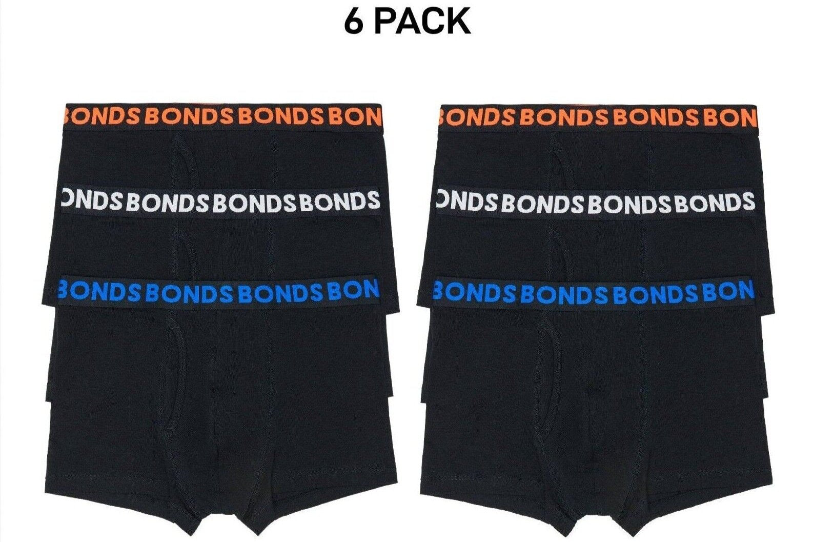 Bonds Mens Everyday Trunk Stretchable Soft Waistband Side Seam 6 Pack MWPY3A