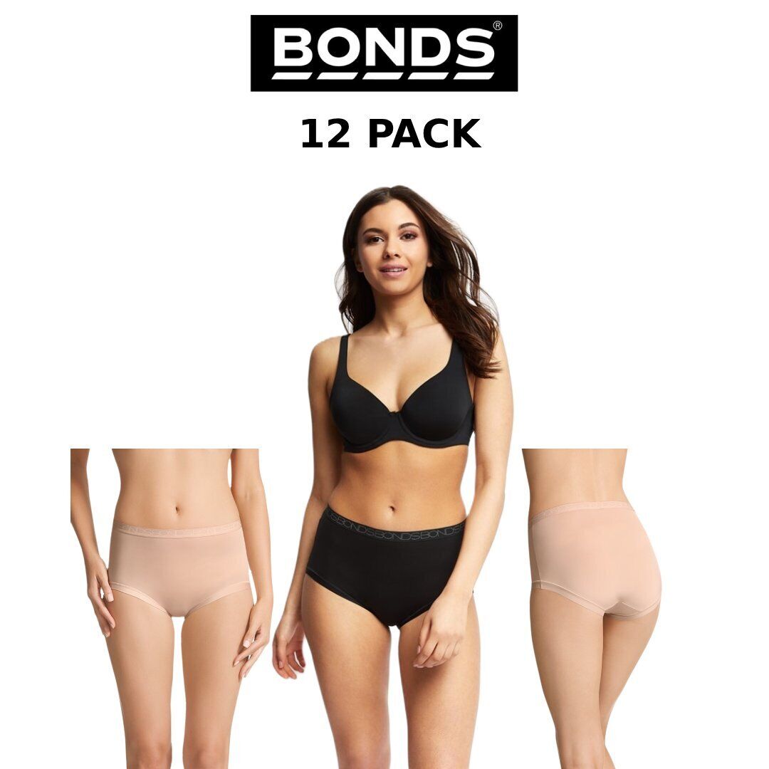 Women Bonds Full Brief Invisitails High Waistline 12 PACK Knickers Comfy WZGGY