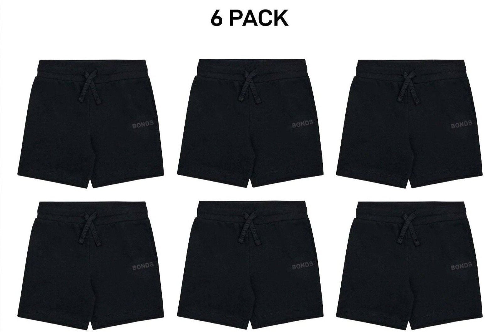 Bonds Kids Tech Sweats Short Lightweight Soft Rib Waistband Sporty 6 Pack KVQPK