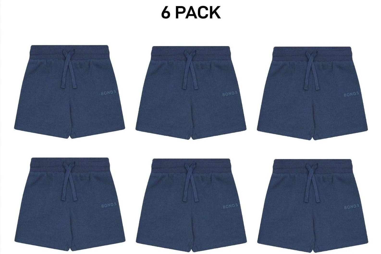 Bonds Kids Tech Sweats Short Lightweight Soft Rib Waistband Sporty 6 Pack KVQPK