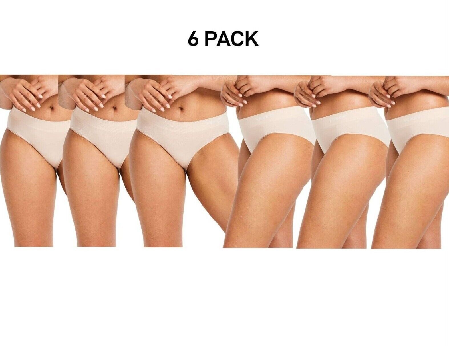 Bonds Womens Midi Seamless Smooth and Soft Breathable Brief 6 Pack WWGCA