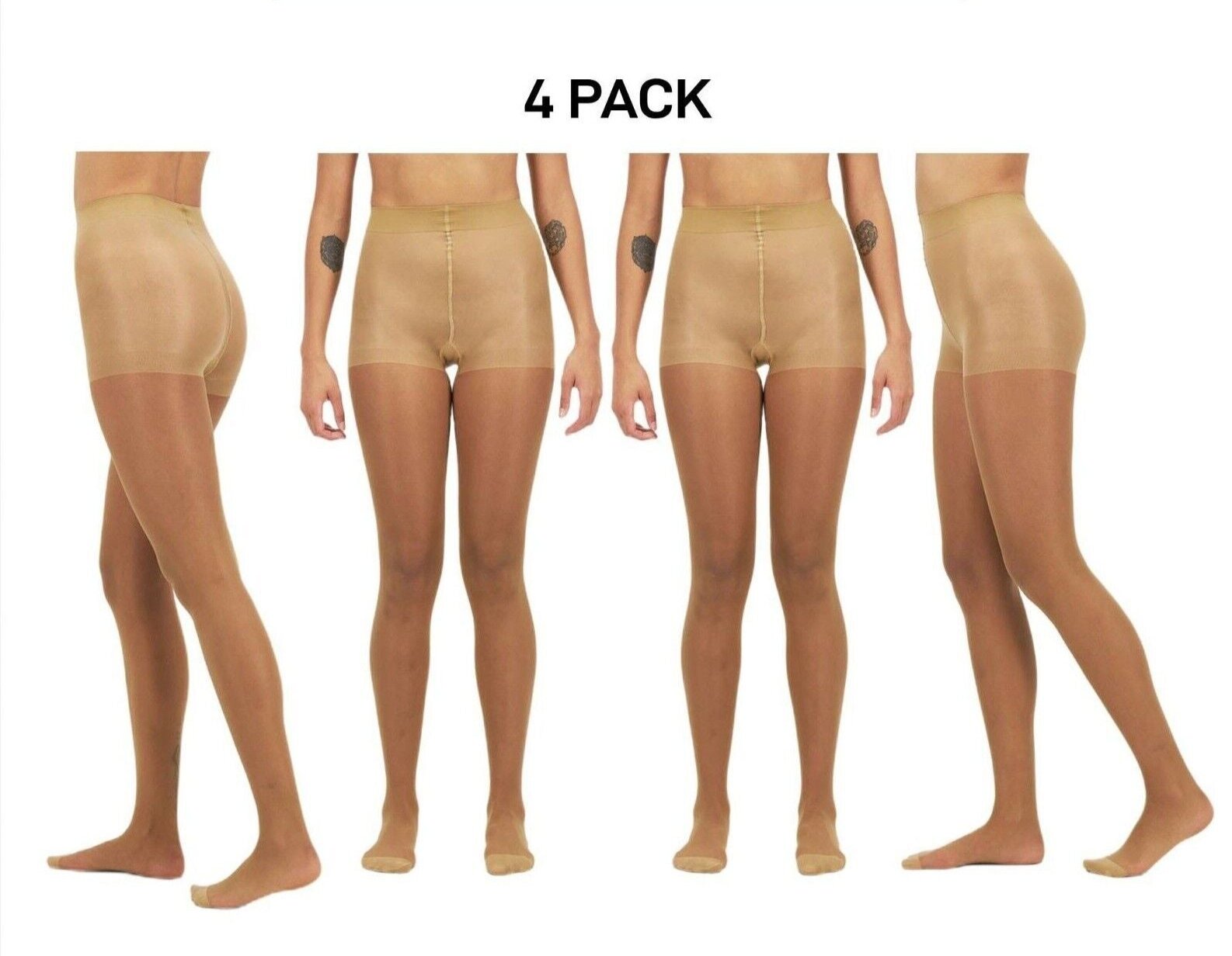 Bonds Womens Sheer Slimming Tights Comfortable Top Waistband 4 Pack L79570