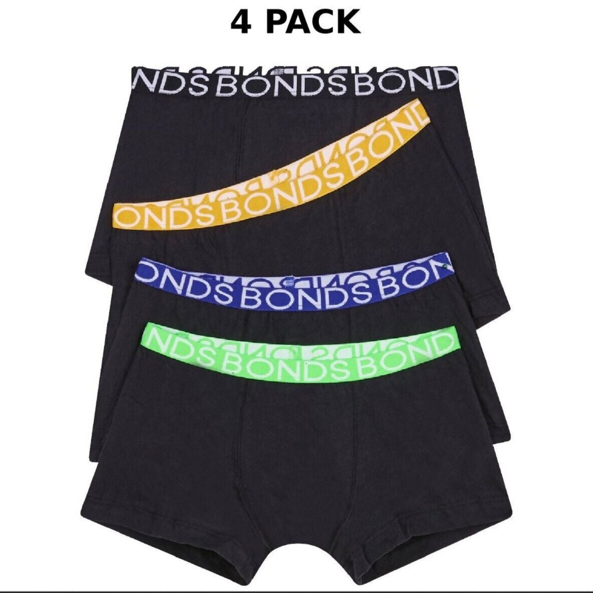Bonds Boys Trunk Supportive Pouch with Comfy Coverage 4 Pack UWCD4A 08K