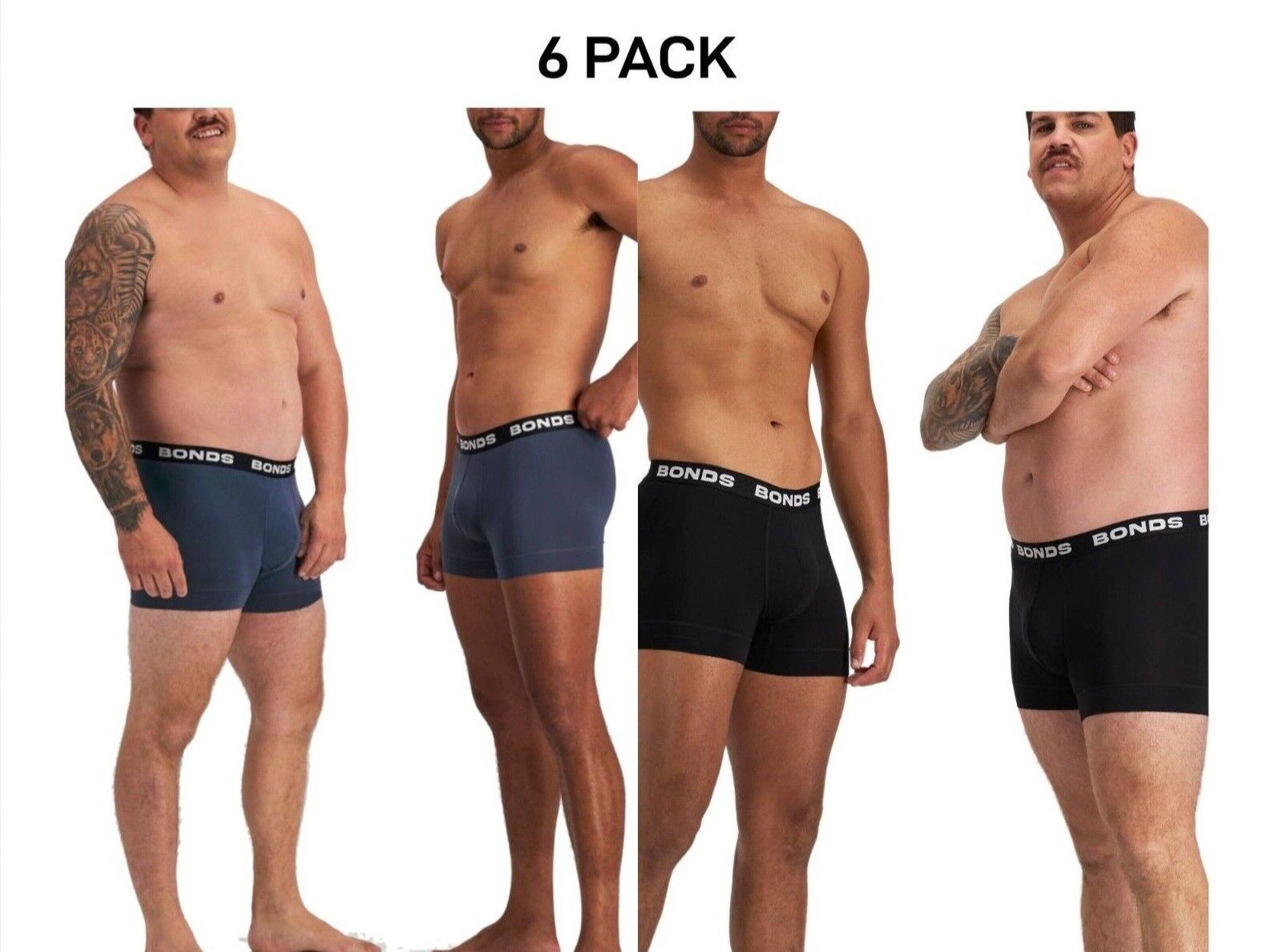 Bonds Mens Total Package Trunk Super Soft Breathable Viscose Bamboo 6 Pack MWKV