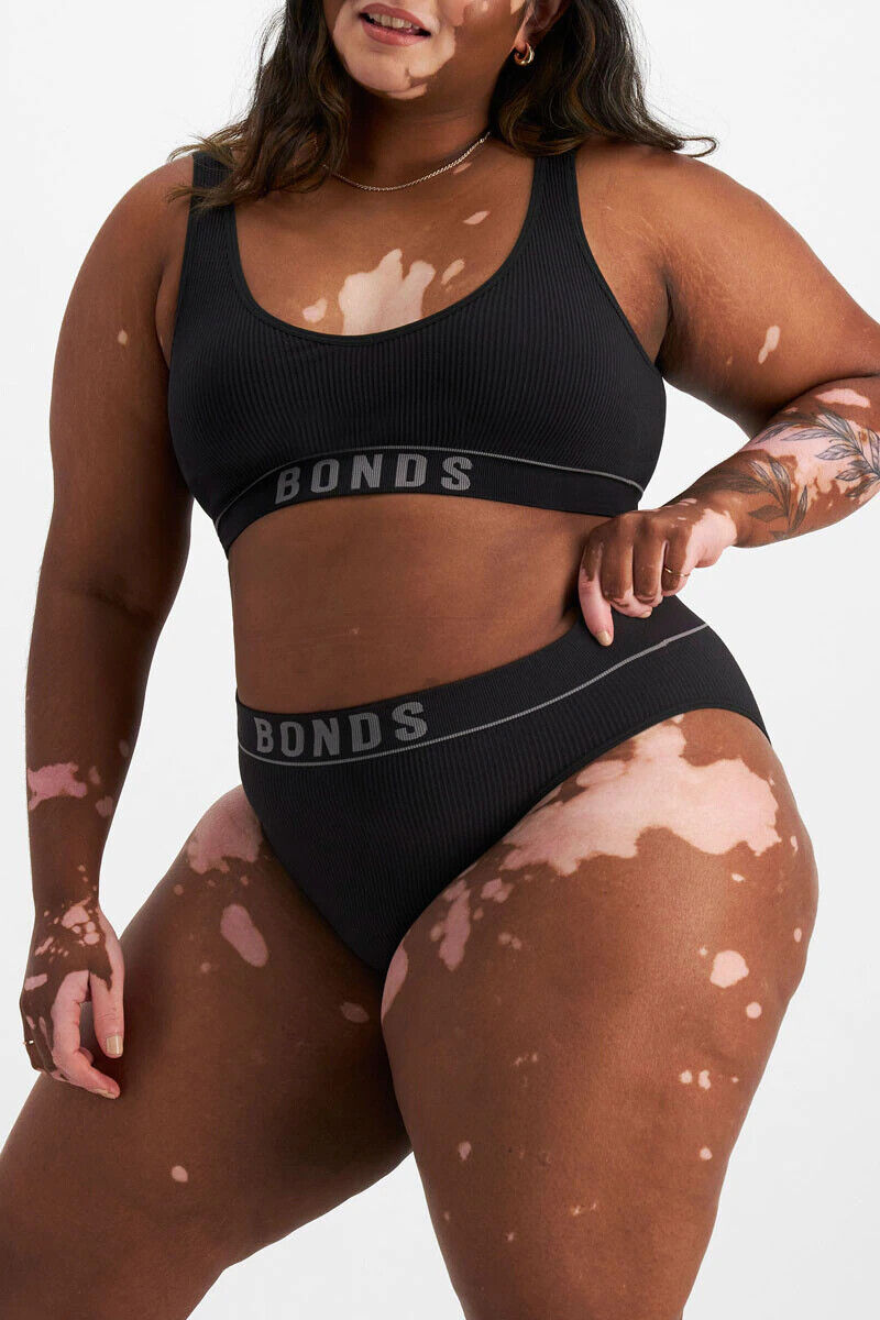 Bonds Womens Retro Rib Hi Leg Bikini Comfortable Smooth Waitband 3 Pack WU8GA