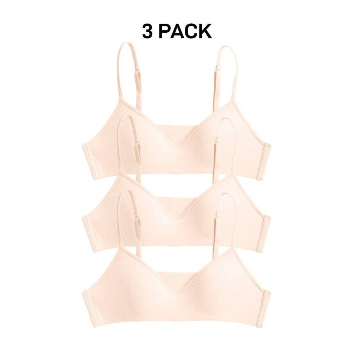 Bonds Girls Stretchies Contour Crop Extendable Elastic Straps Bra 3 Pack UZR31A