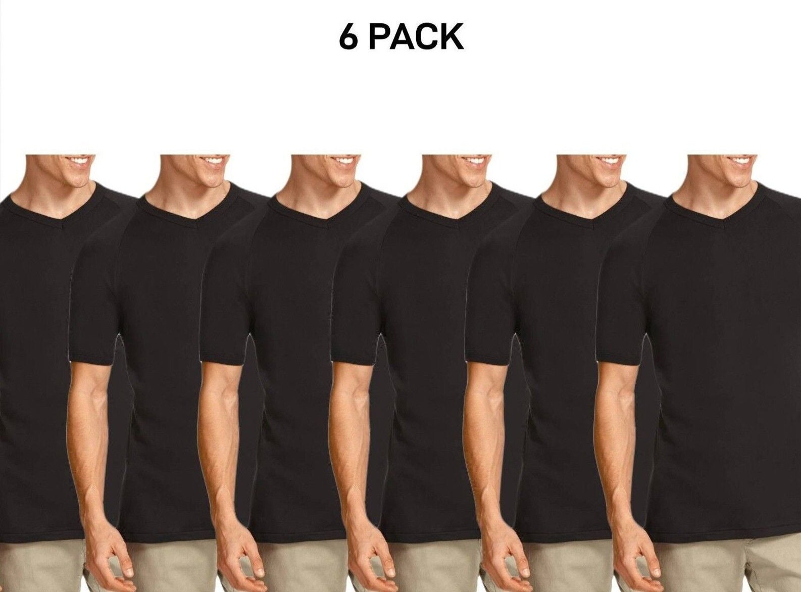 Bonds Mens Genuine V-Neck Raglan Tee Seamfree Sleeve in Smaller Size 6 Pack M976