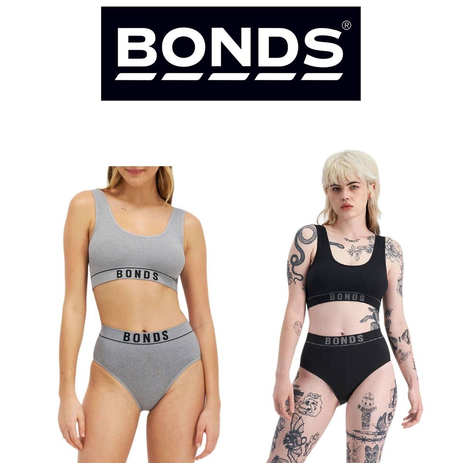 Bonds Womens Retro Rib Hi Hi Bikini Smooth Comfy Stretchable Knit WU8FA