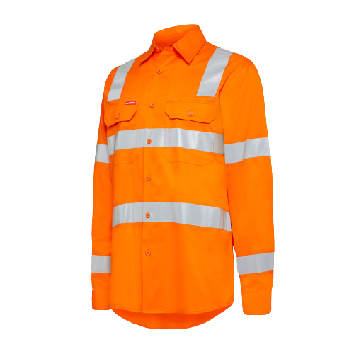 Hard Yakka 2 Pack Foundation Biomotion HiVis Taped Reflective Work Shirt Y08420