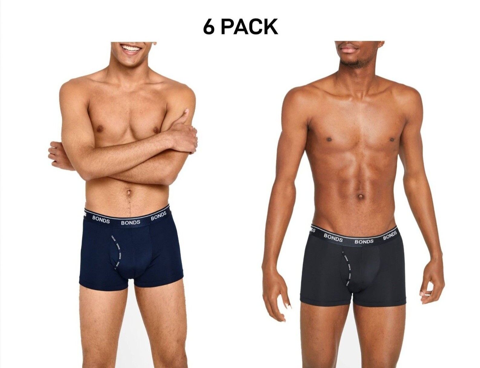Bonds Mens Microfibre Guyfront Trunk Super Smooth Microfibre Version 6 Pack MX86