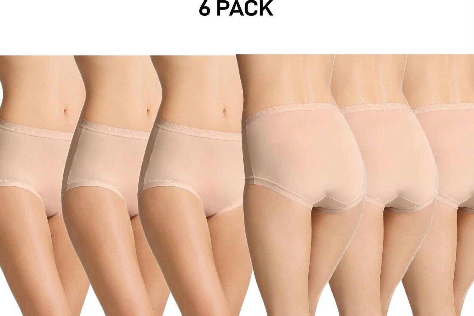 Bonds Womens Invisitails Full Brief Soft and Stretchy Waistband 6 Pack WZGGY