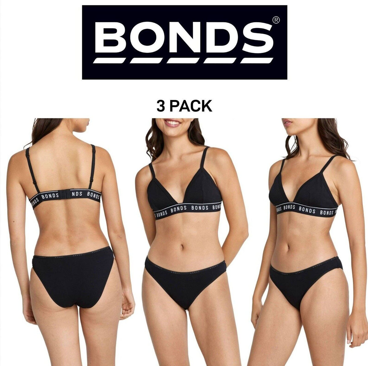 Bonds Womens Everyday Organics Bikini Soft Snug and Comfortable 3 Pack WTEV