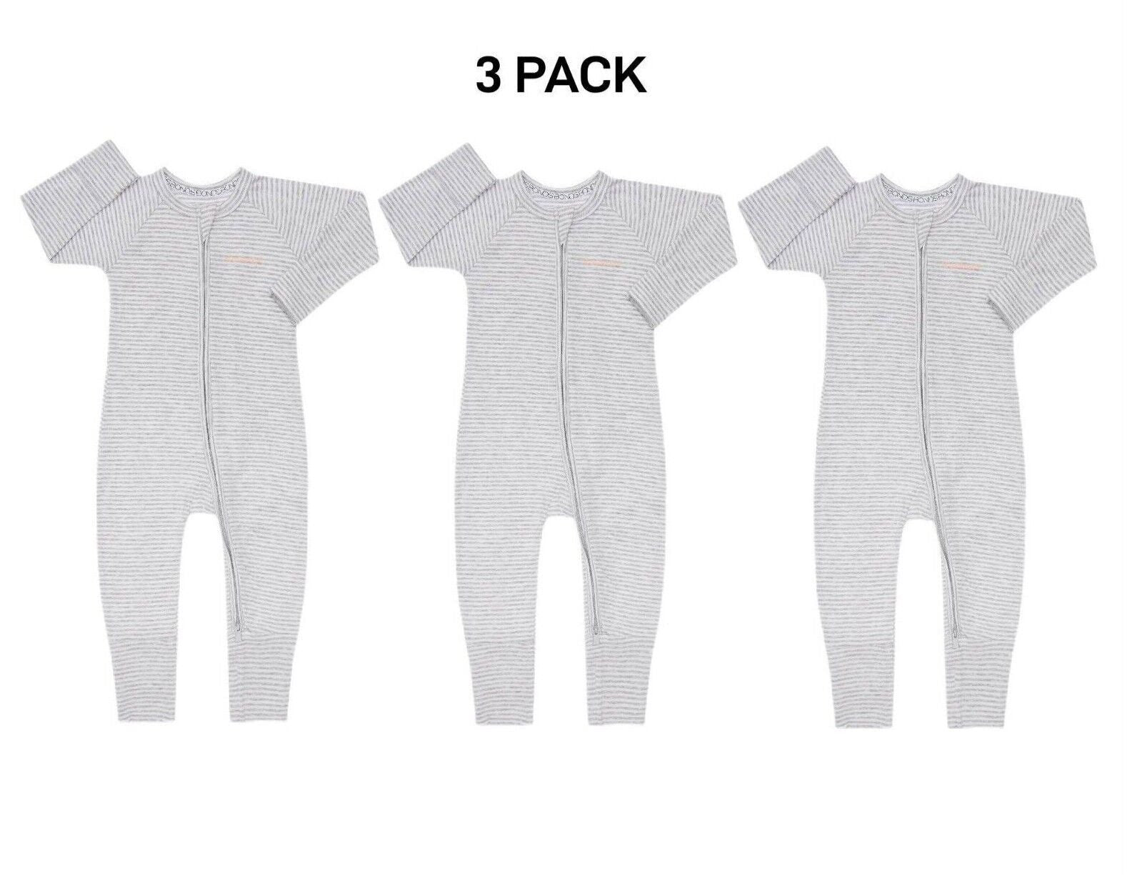 Bonds Baby Wondersuit Two-way Zip Soft Cosy & Stretchable Fabric 3 Pack BZDYM