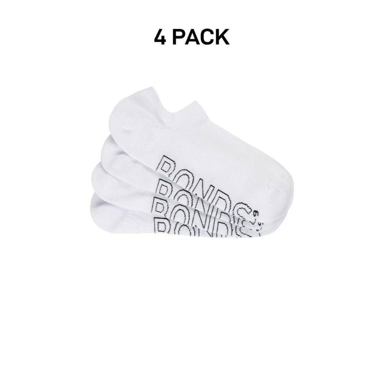 Bonds Mens Logo Lightweight No Show Comfy Mesh Cooling Zone Socks 4 Pack SXN64N