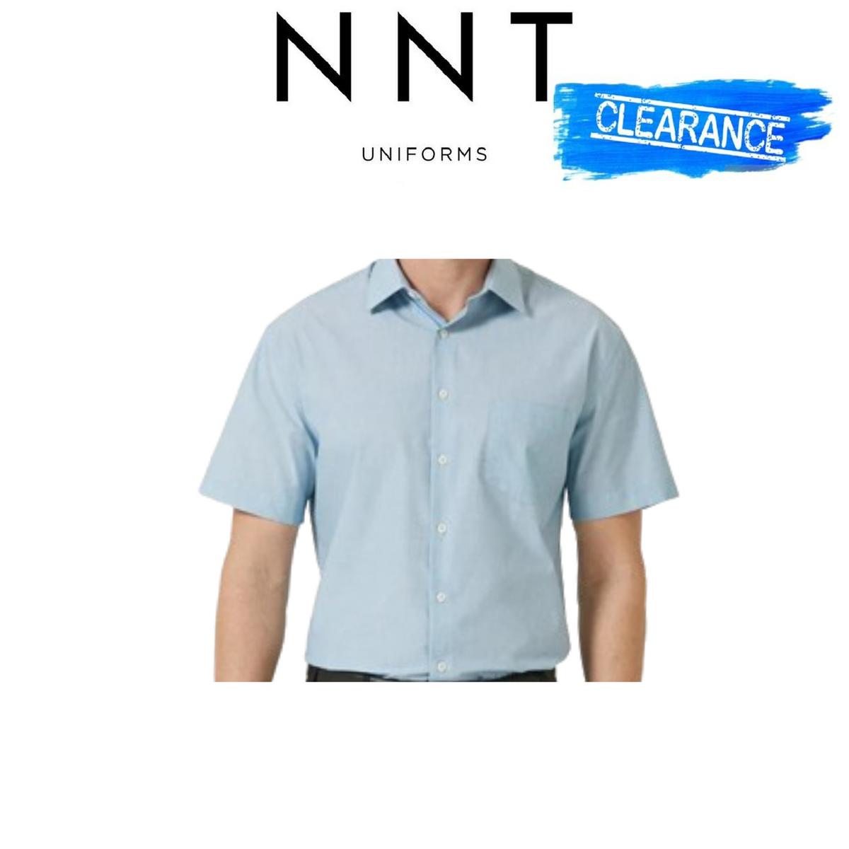 Clearance! NNT Textured Mens Short Sleeve Shirt Collared Button Classic CATJB7