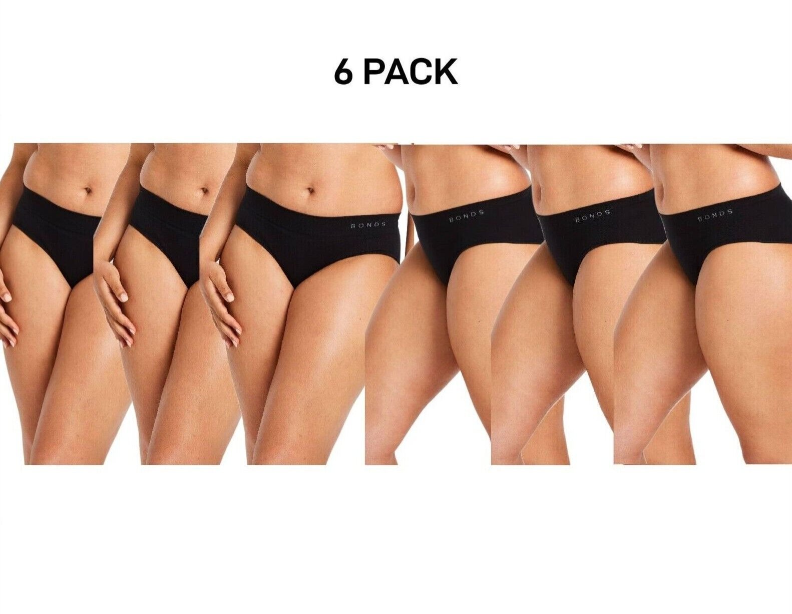 Bonds Womens Midi Seamless Smooth and Soft Breathable Brief 6 Pack WWGCA