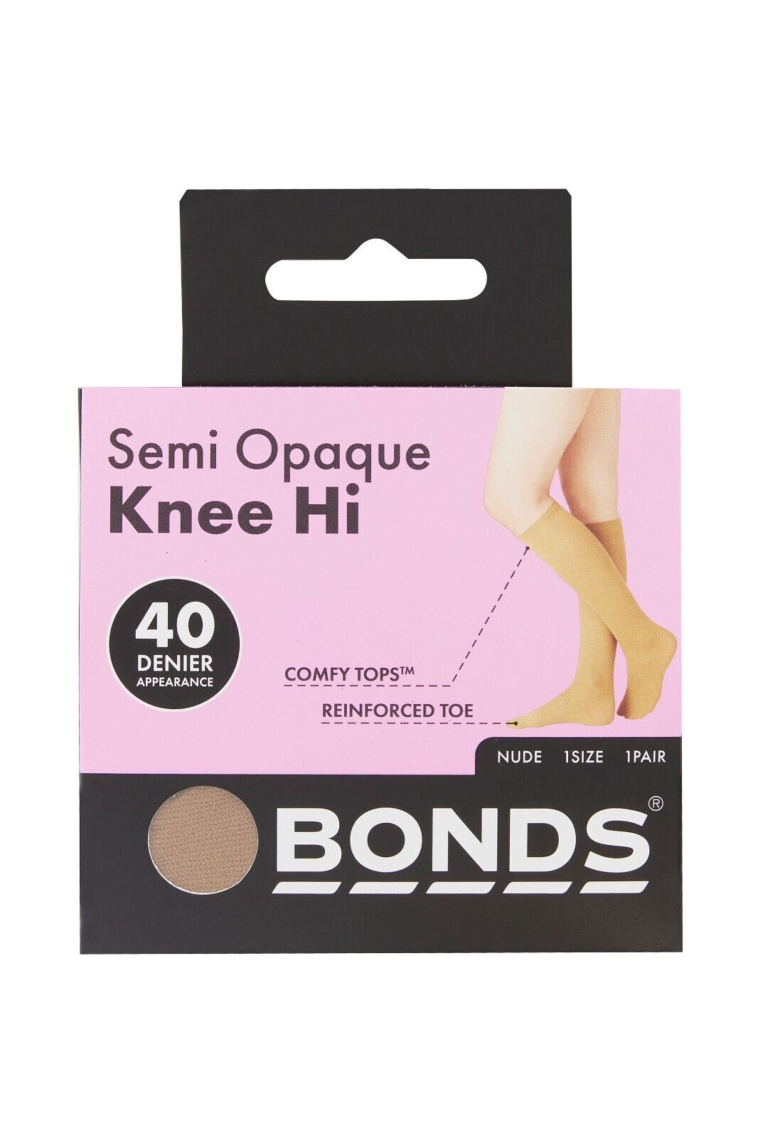 Bonds Womens Semi Opaque Knee High 40 Denier Socks Wide Comfort 8 Pack L79582