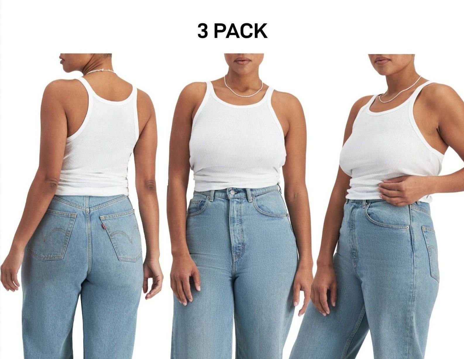 Bonds Womens Organic Chesty Singlet Flat-locked Side Seam Cotton Rib 3 Pack WTHY