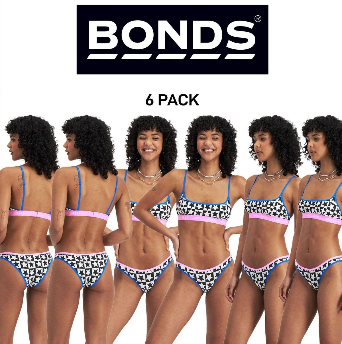 Bonds Womens Icons Kini Comfy Soft & Confident Stretch Seams Undies 6 Pack WREG