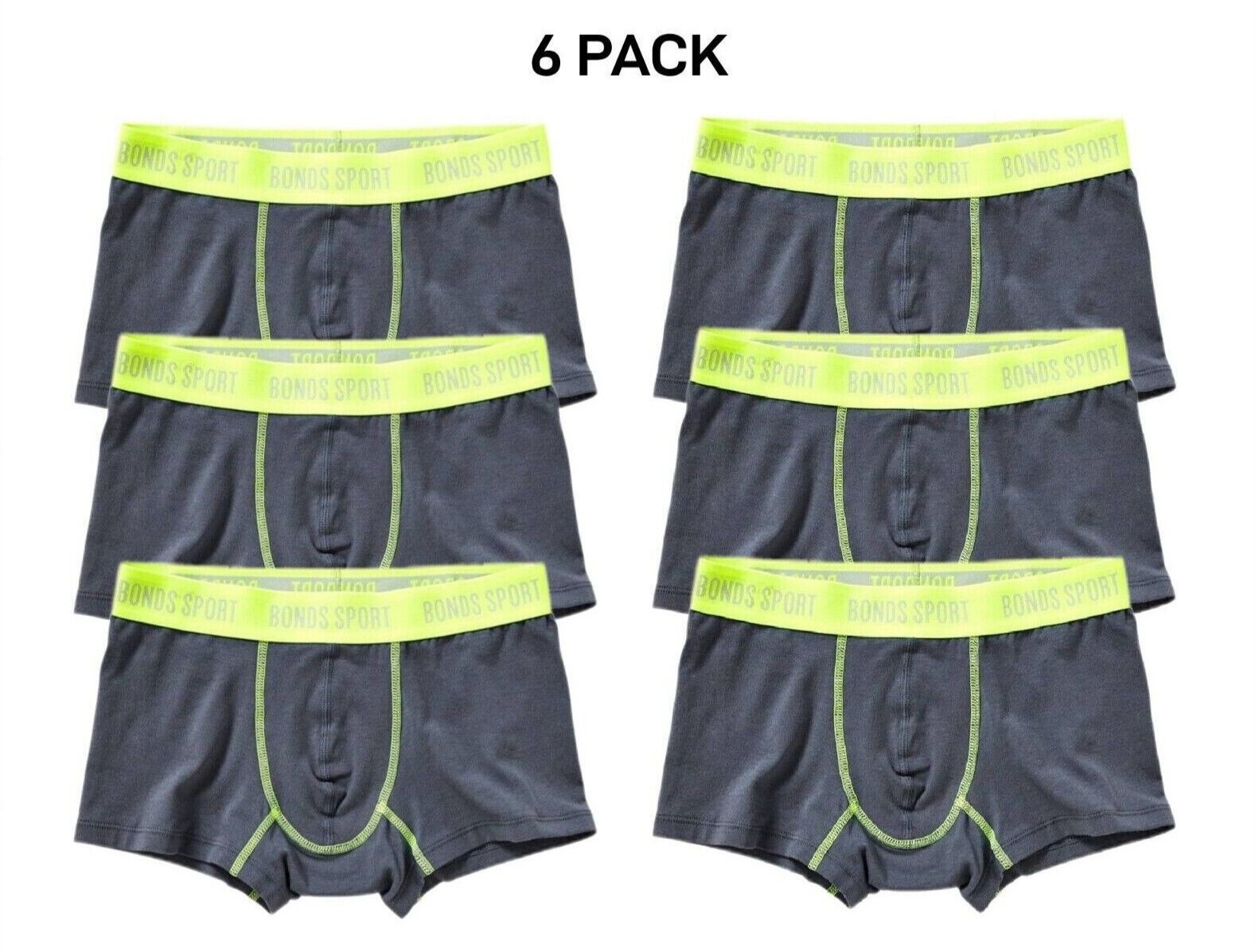 Bonds Boys Sport Cool Wear Undies Underwear Brief Boxer Shorts 6 Pack UY3G1A