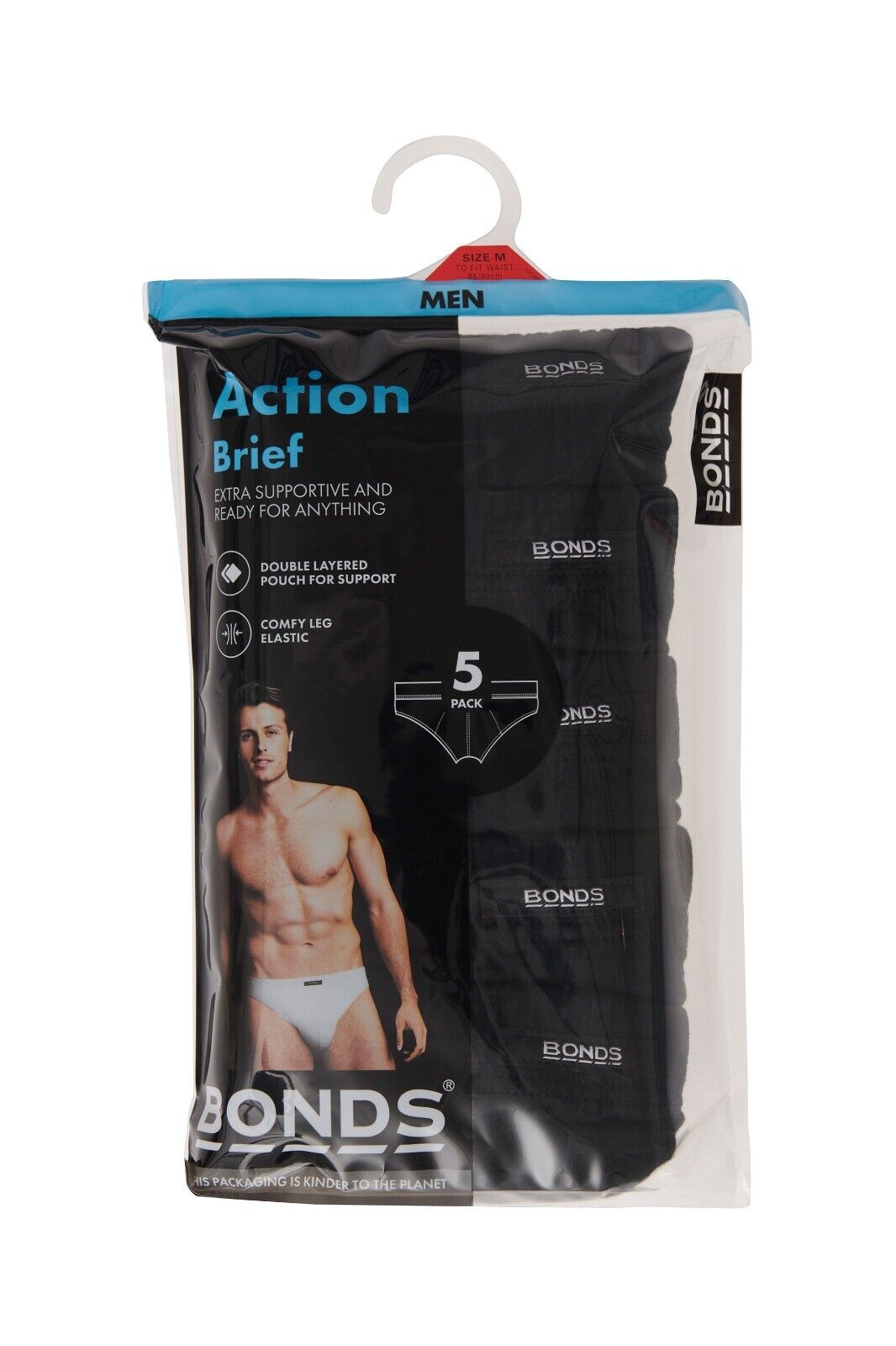 Bonds Mens Action Brief Soft Cotton and Encased Elastic Comfort 10 Pack M8OS5I