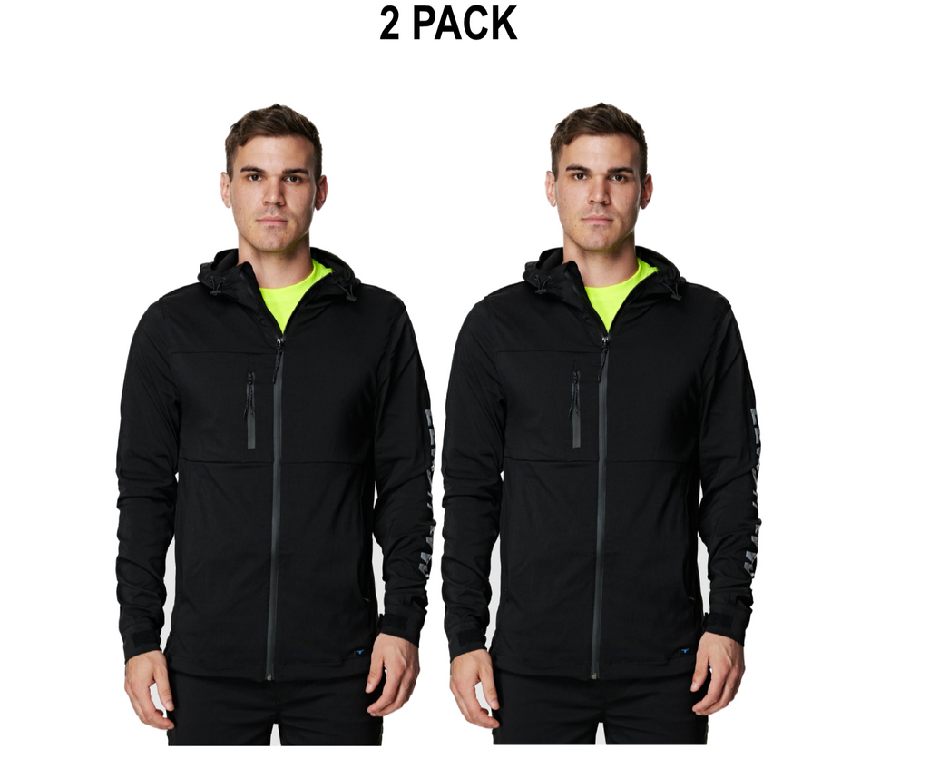 Elwood 2 Pack Workwear Light Jacket Sun Protection Stretch Safety Comf ...