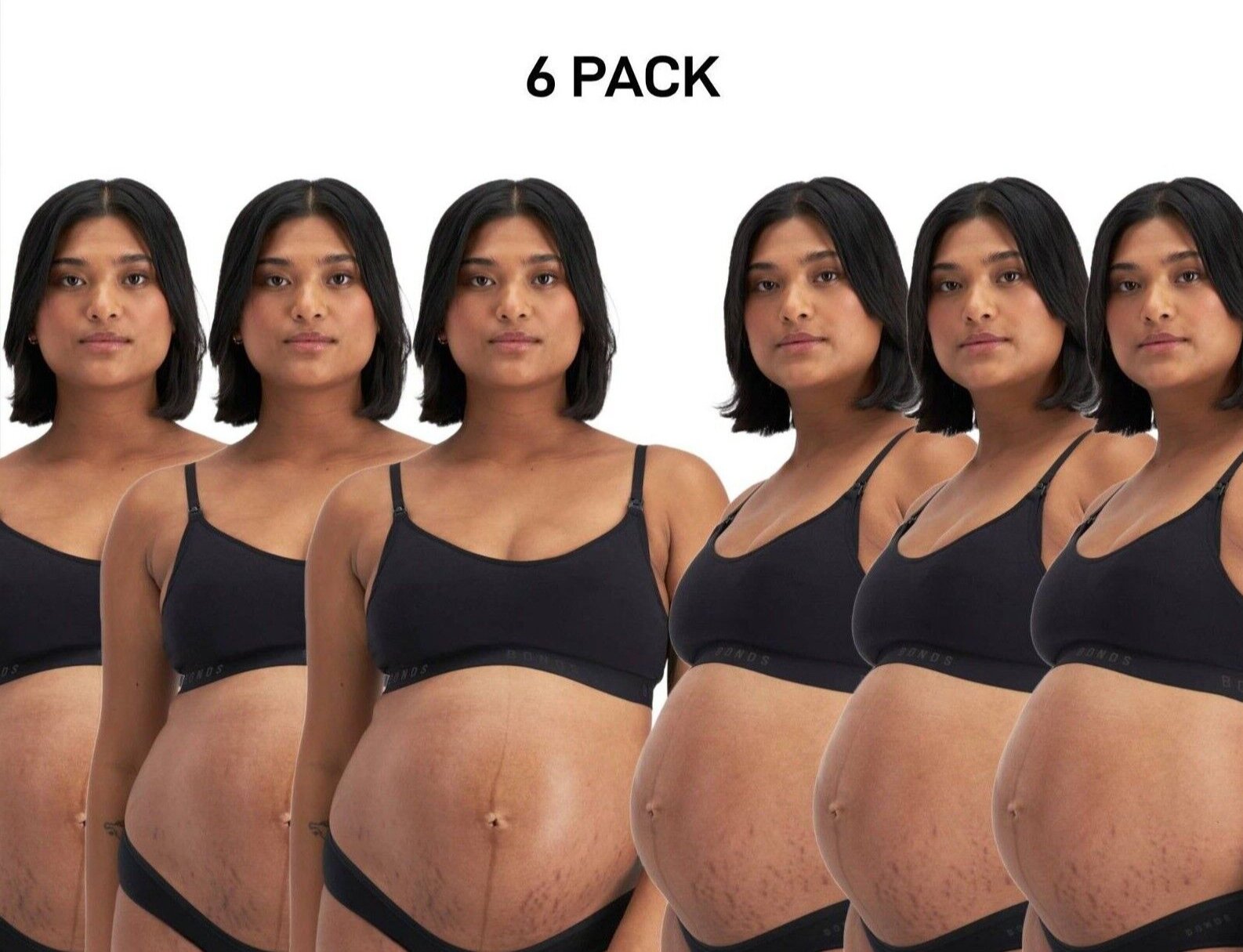 Bonds Womens Damn Dry Milk Leaks Scoop Crop Comfy Easy Feeding Clip 6 Pack YWQL