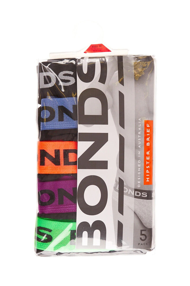 Bonds Mens Hipster Brief Super Soft Branded Elastic Waistband 10 Pack M8DMTX