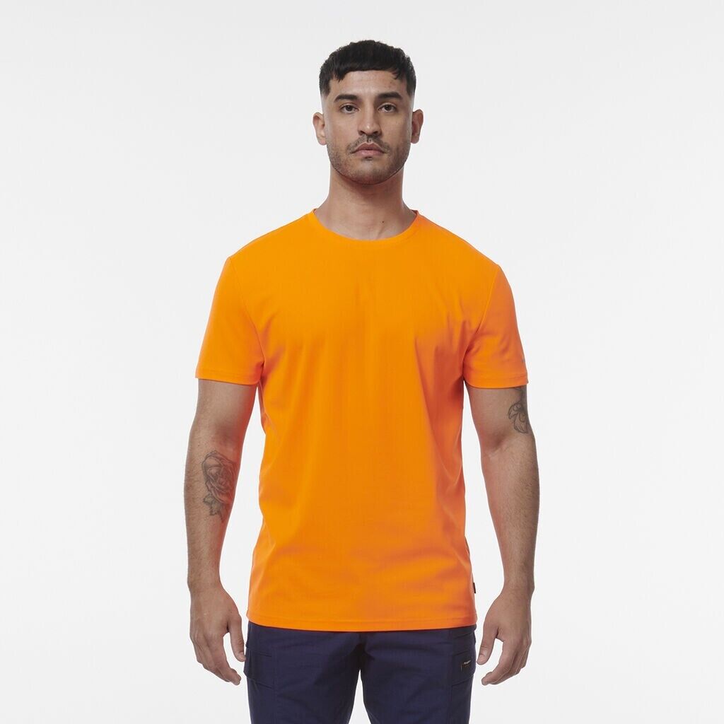 KINGGEE Mens HI Vis Crew Workwear Regular Fit Reflective Sleeve T Shirt K54034-Collins Clothing Co