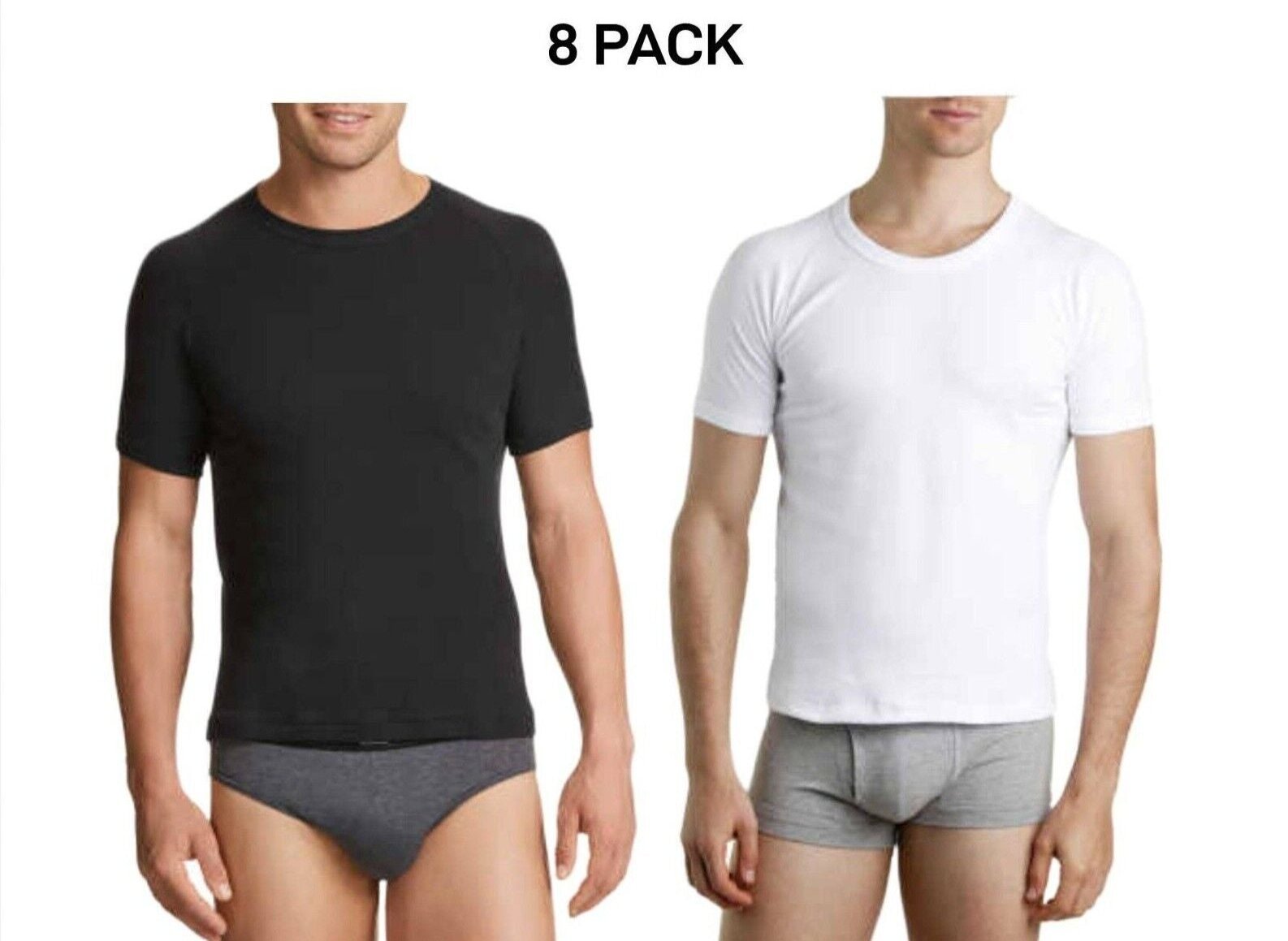 Bonds Mens Genuine Raglan Crew Neck Perfect Tee Close Body Fit 8 Pack M9372W