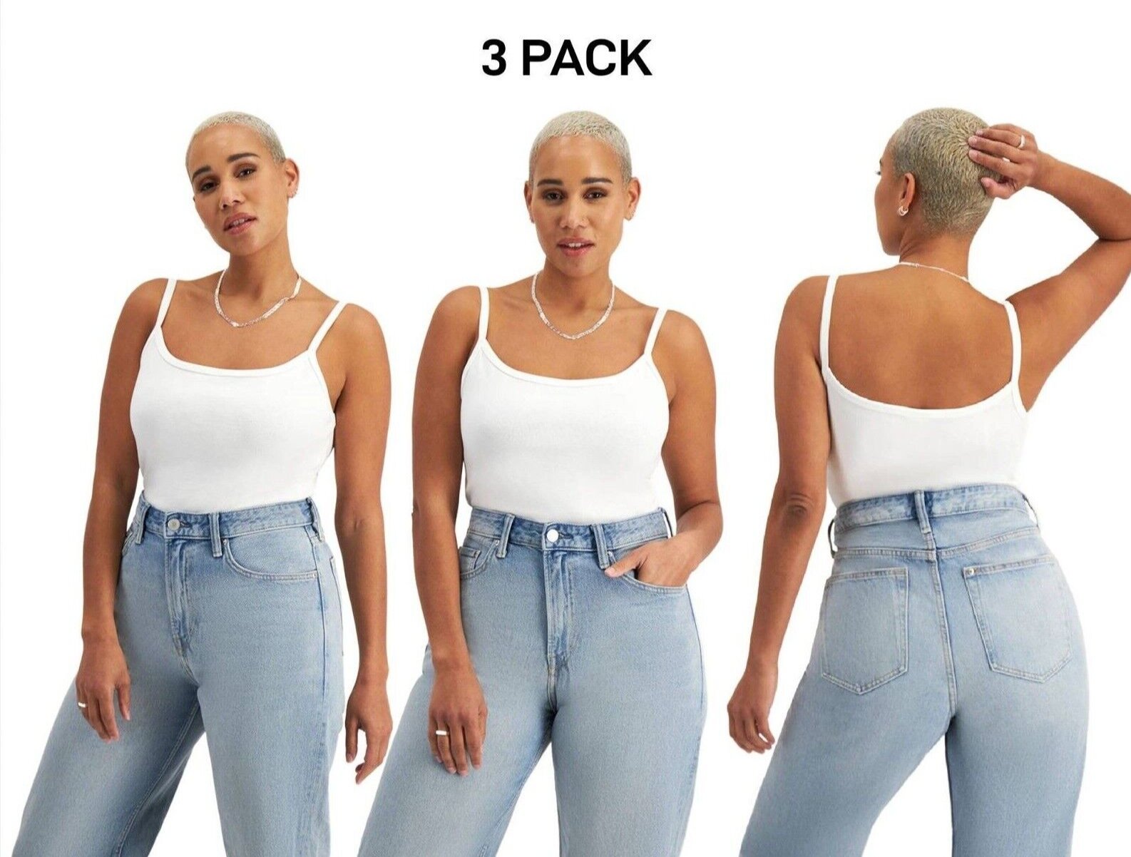 Bonds Womens Originals Cami Long Lasting Comfort Soft & Supportive 3 Pack CR9BI