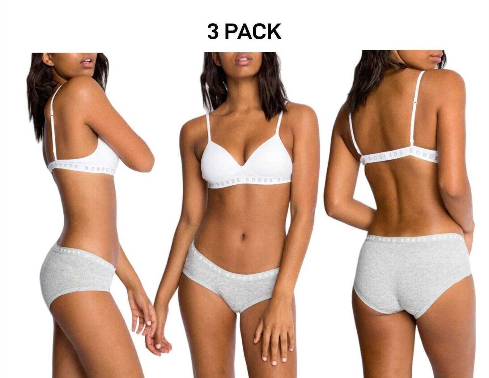 Bonds Womens Hipster Boyleg Soft Cotton Comfortable Stretch Brief 3 Pack WUVWA