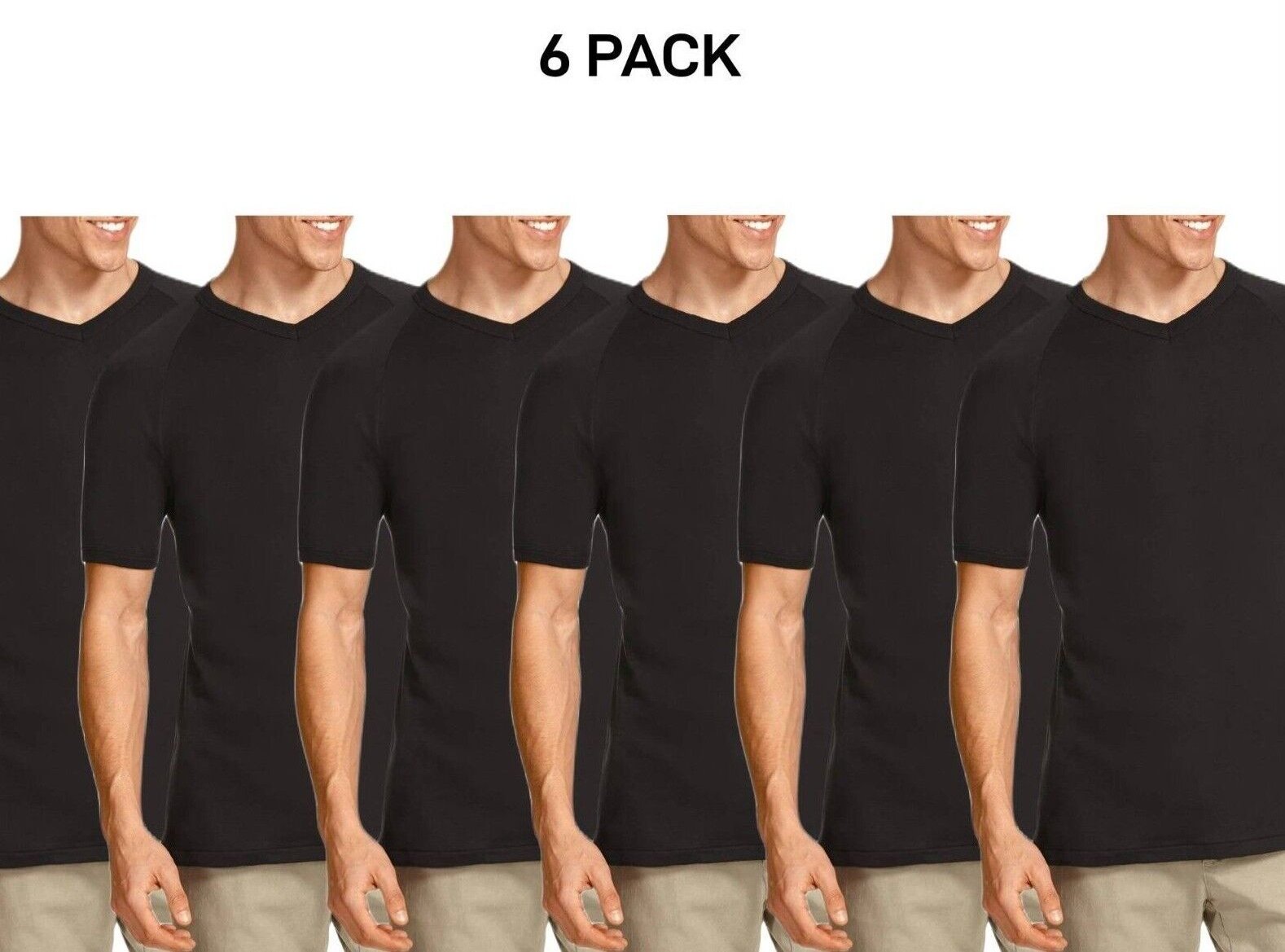 Bonds Mens Genuine V-Neck Raglan Tee Suit in Every Size and Shape 6 Pack M9762W