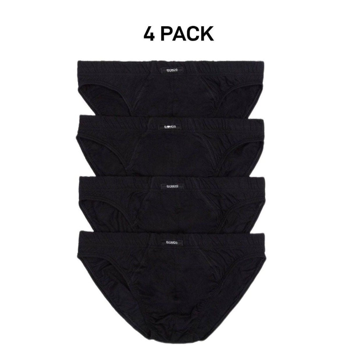 Bonds Mens Action Brief  Soft Cotton and Encased Elastic Comfort 4 Pack M8OS4