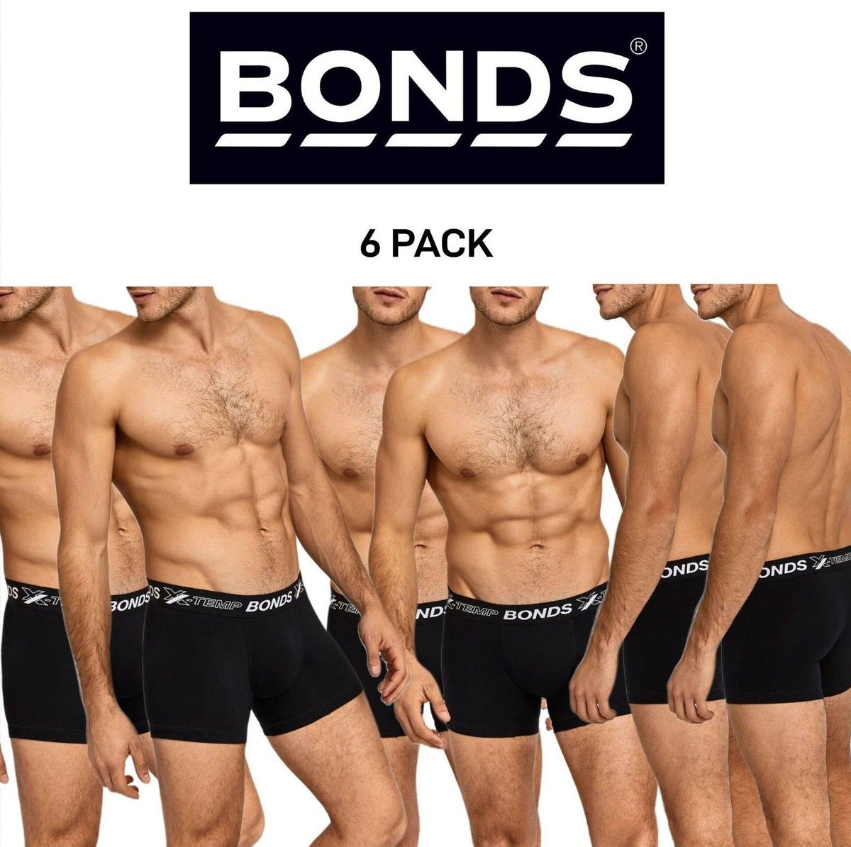 Bonds Mens X-Temp Trunk Flat Stitching Lasting Durability & Comfort 6 Pack MXEJA