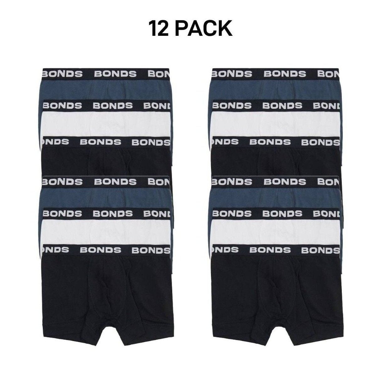 Bonds Mens Total Package Trunk Comfy Super Soft and Breathable 12 Pack MWK83A