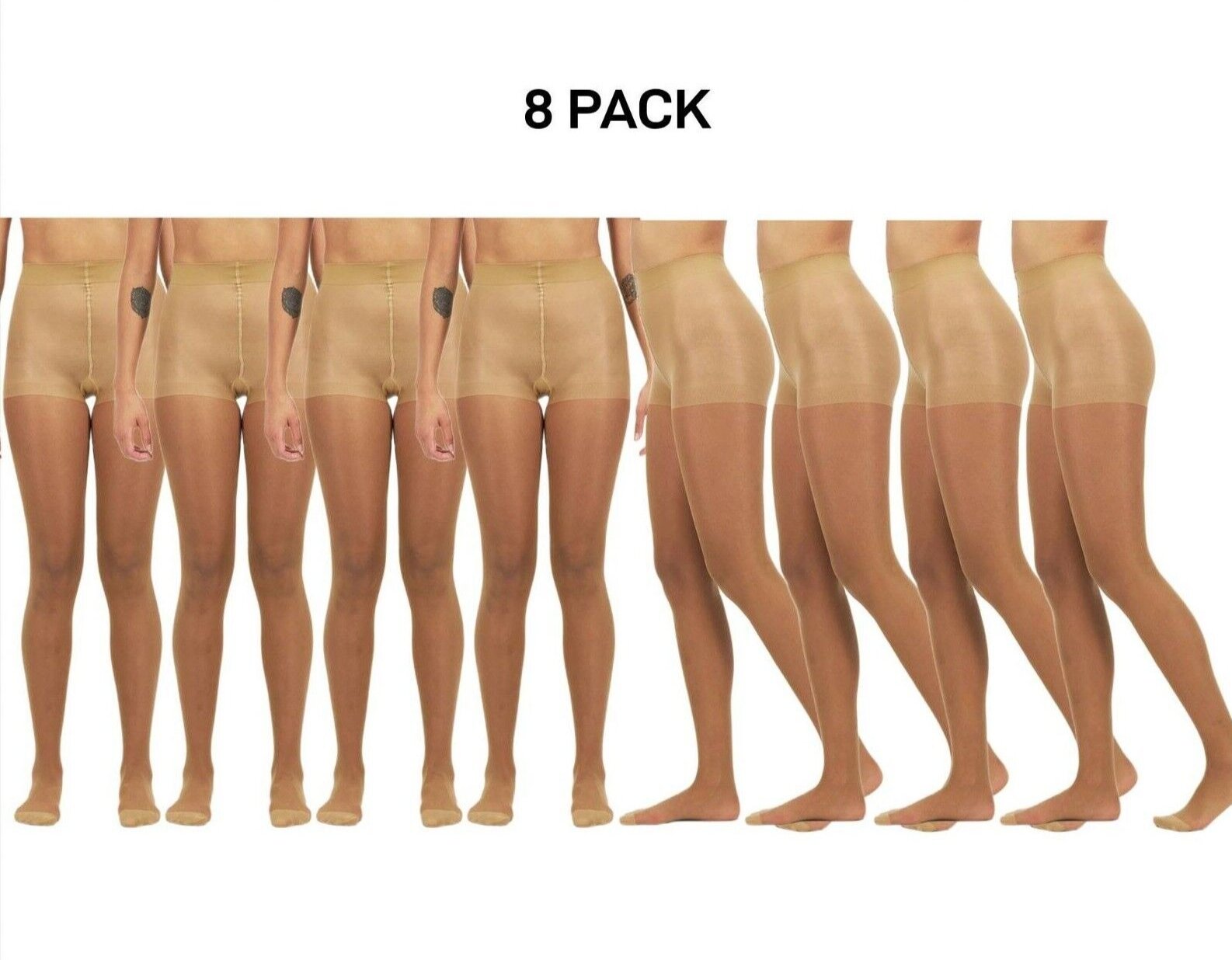 Bonds Womens Sheer Slimming Tights Comfortable Top Waistband 8 Pack L79570