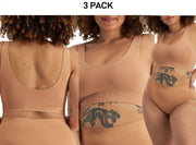 Bonds Womens Bases Scoop Crop Smooth Stretchy Wide Comfy Underband 3 Pack WT97