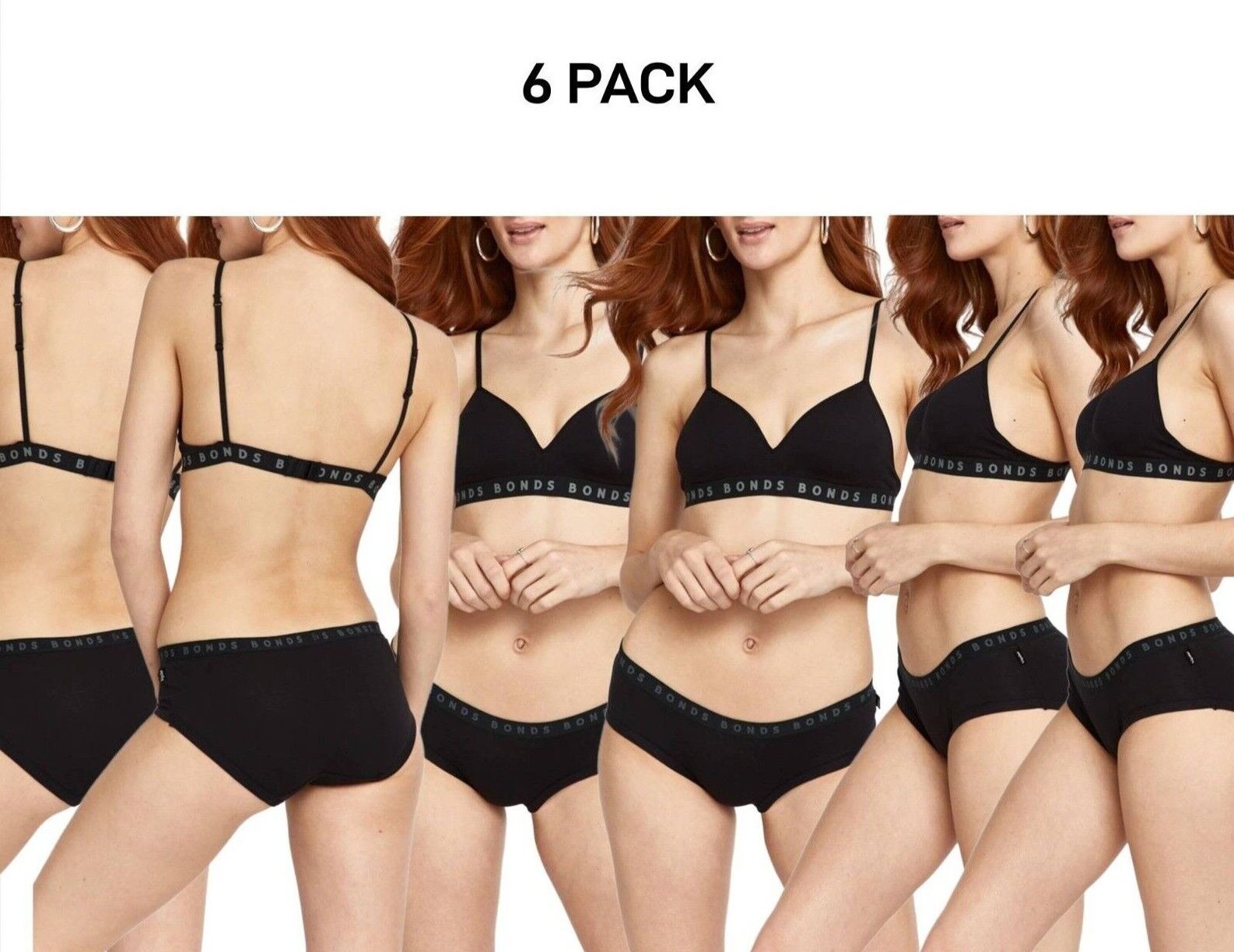 Bonds Womens Hipster Boyleg Coverage Flattering Soft & Comfy Undies 6 Pack WUVWB