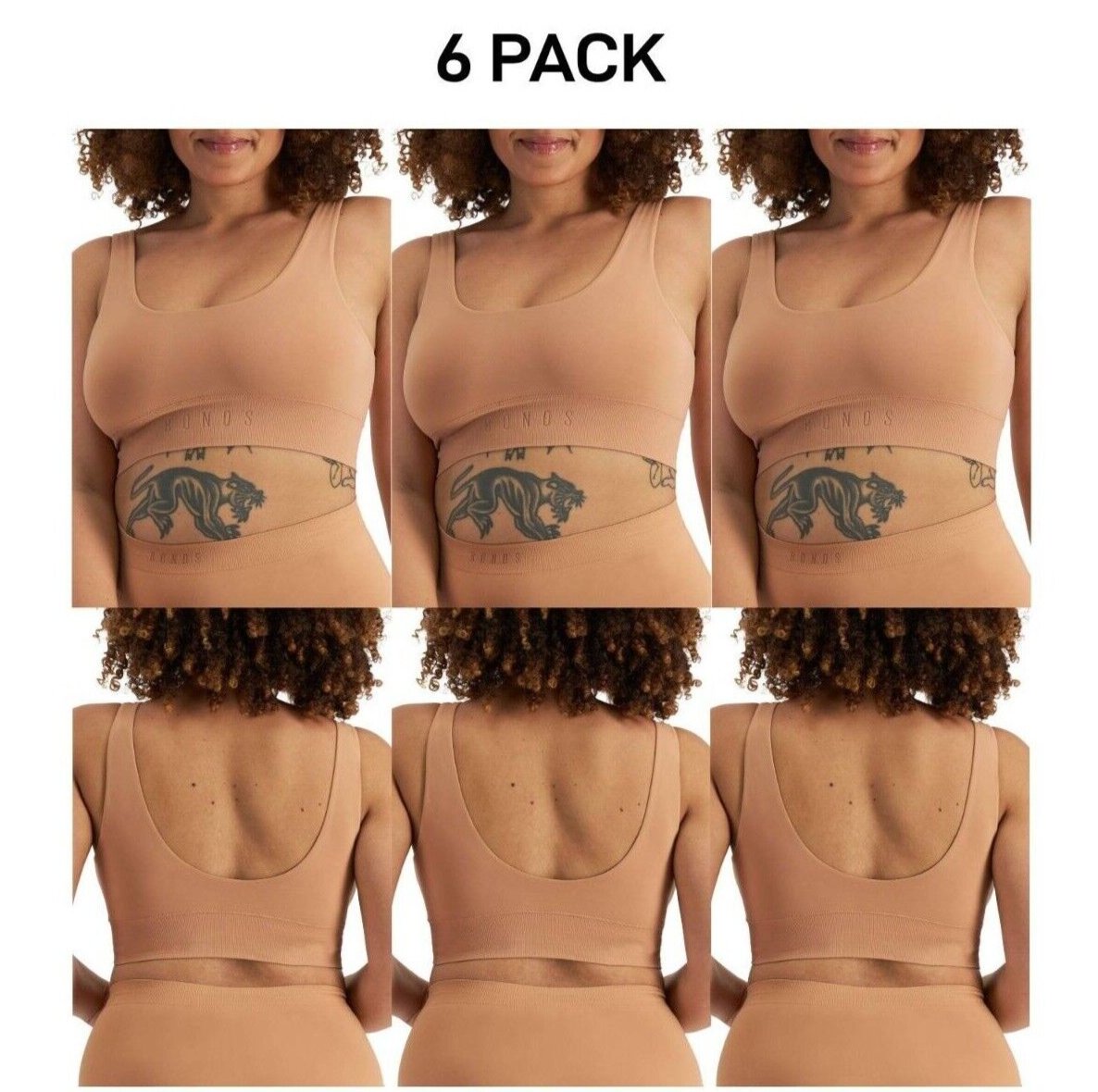 Bonds Womens Bases Scoop Crop Smooth Stretchy Wide Comfy Underband 6 Pack WT97