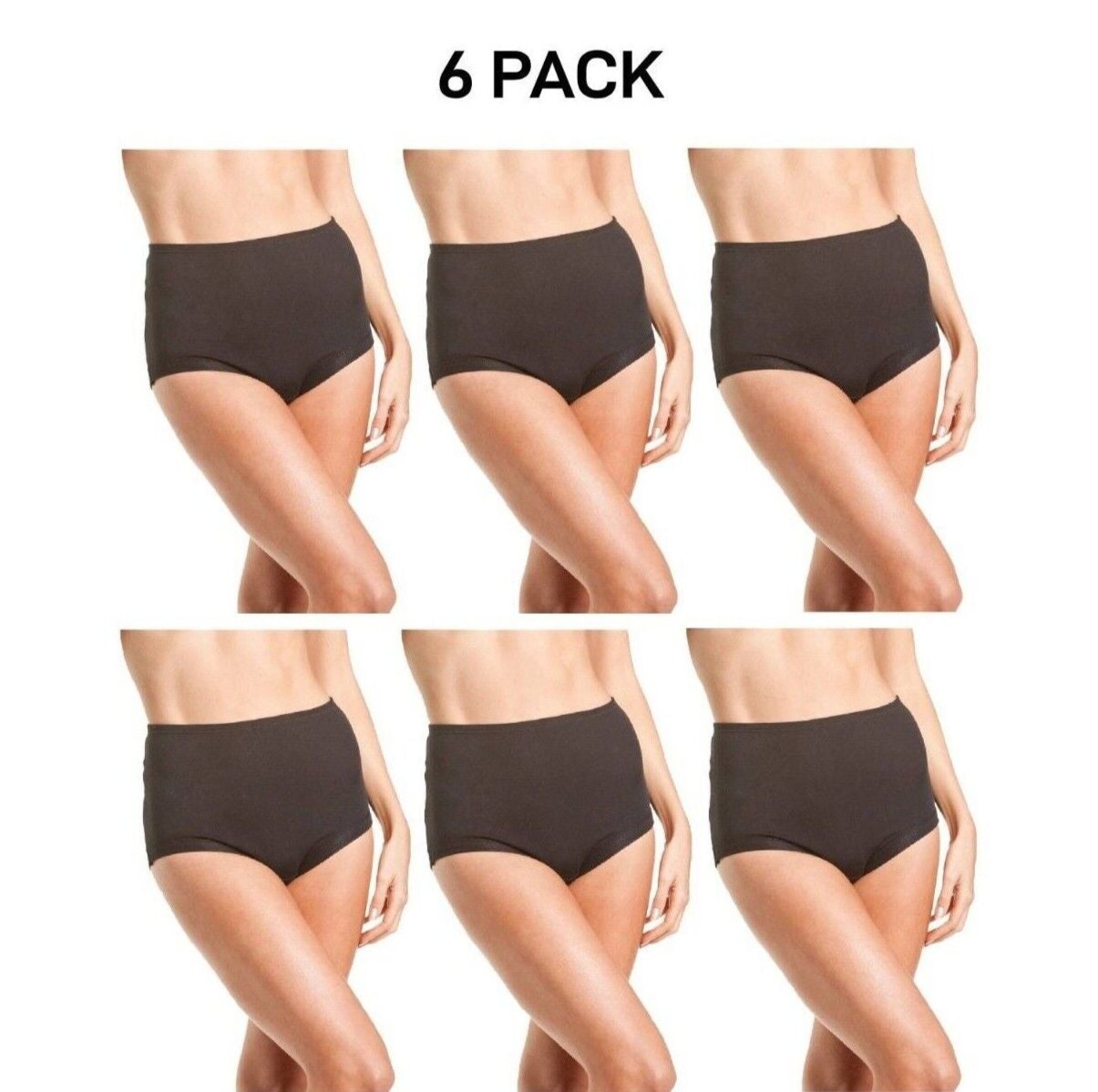 Bonds Womens Cottontails Full Brief With Lycra Comfortable Coverage 6 Pack WUFQA