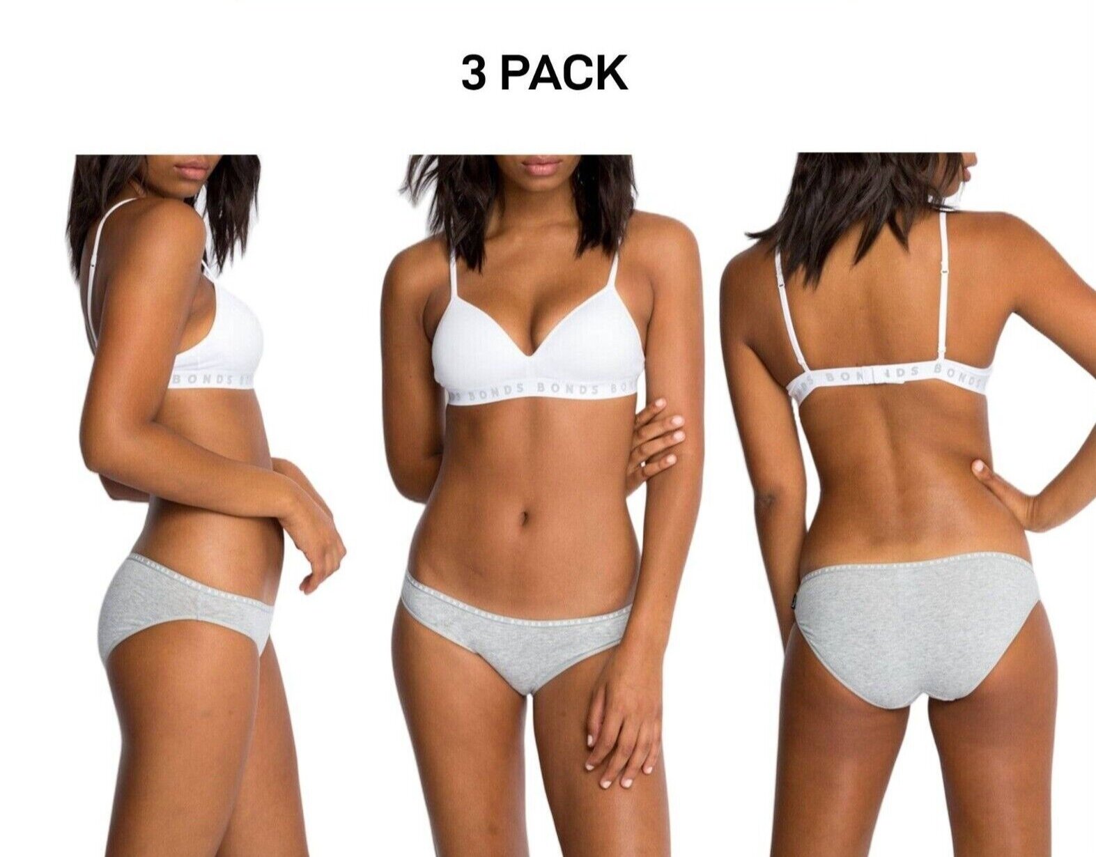 Bonds Womens Hipster Bikini Comfortable Coverage Low Rise Waist 3 Pack WUVXA