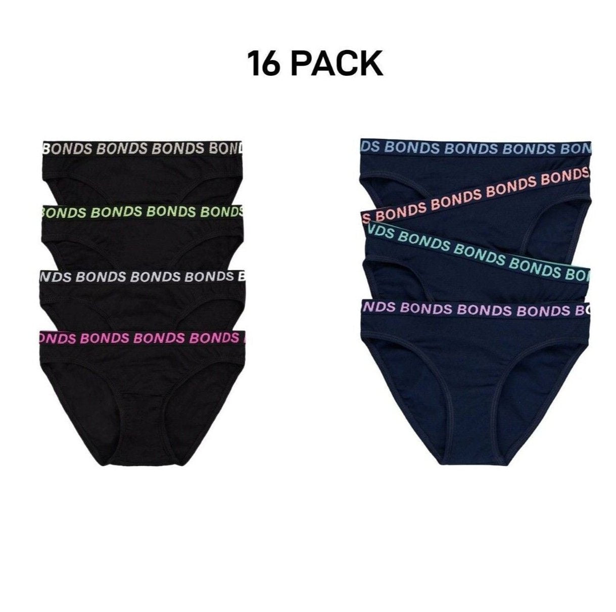 Bonds Girls Bikini Sport Ultimate Comfy & Fresh Moisture Wicking 16 Pack UWKL4A