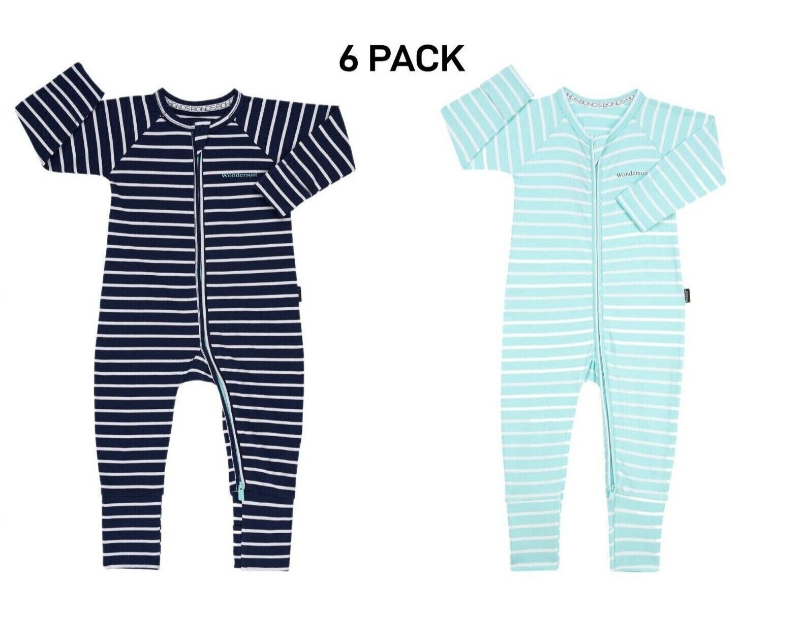 Bonds Baby Zip Wondersuit Soft Cosy Stretchy Fabric Logo Waistband 6 Pack BZDYA