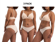 Bonds Womens Invisi Freecuts Bikini Light Sleek Microfibre Undies 3 Pack WU3T