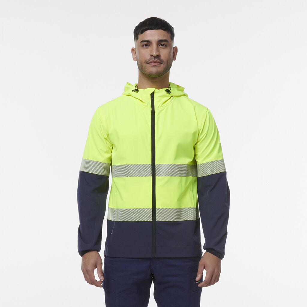 KingGee Mens Hi Vis Reflective Durable Hooded Repel Safety Work Jacket K55061-Collins Clothing Co