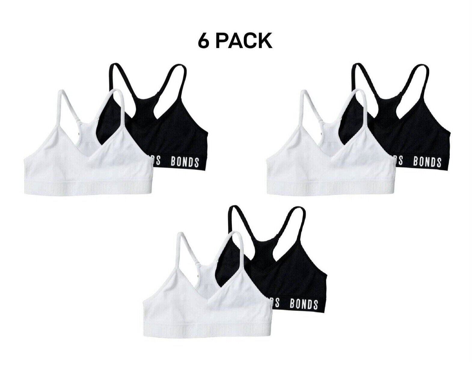 Bonds Girls Super Stretchies Racer Crop Double Layered Front 6 Pack UXNK2A
