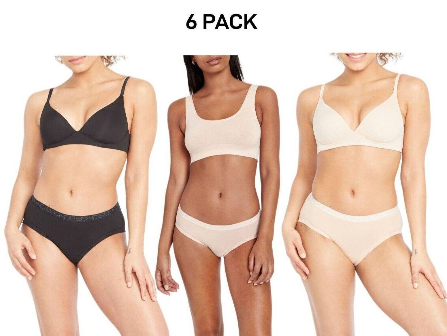Bonds Womens Cottontails Midi Breathability and Comfort Brief 6 Pack WY5PA