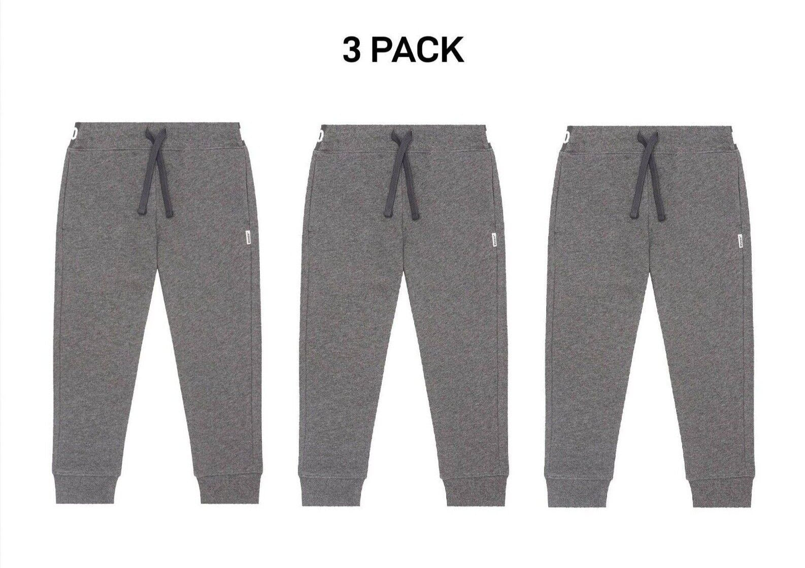 Bonds Kids Fleece Trackie Pants Drop Crotch Styling & Tapered Legs 3 Pack KVRJK